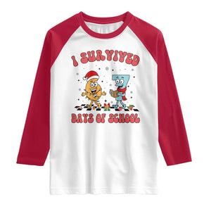 67 Six Seven Christmas Meme Raglan Shirt I Survived Days Of School TS14 White Red Print Your Wear