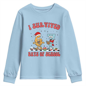 67 Six Seven Christmas Meme Youth Sweatshirt I Survived Days Of School TS14 Light Blue Print Your Wear