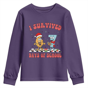 67 Six Seven Christmas Meme Youth Sweatshirt I Survived Days Of School TS14 Purple Print Your Wear
