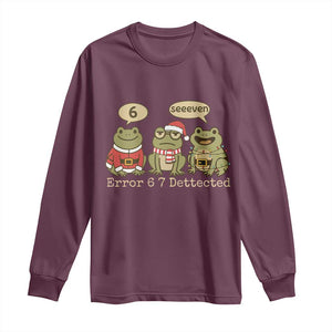67 Six Seven Christmas Meme Long Sleeve Shirt Funny Frog Christmas Xmas TS14 Maroon Print Your Wear