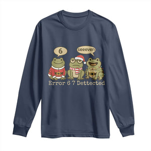67 Six Seven Christmas Meme Long Sleeve Shirt Funny Frog Christmas Xmas TS14 Navy Print Your Wear