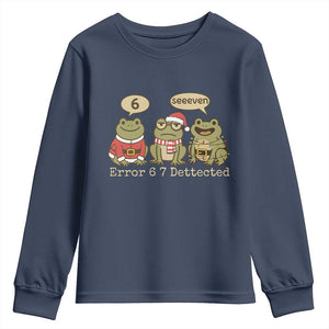 67 Six Seven Christmas Meme Youth Sweatshirt Funny Frog Christmas Xmas TS14 Navy Print Your Wear