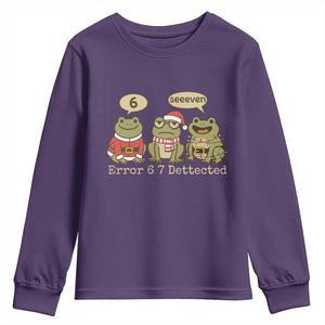 67 Six Seven Christmas Meme Youth Sweatshirt Funny Frog Christmas Xmas TS14 Purple Print Your Wear