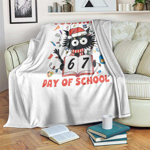 I Survived 67 Days Of School Cat Meme Throw Blanket Funny Christmas Six Seven Meme TS14 Print Your Wear