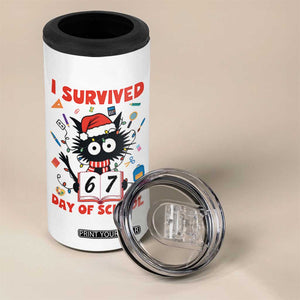 I Survived 67 Days Of School Cat Meme 4 in 1 Can Cooler Tumbler Funny Christmas Six Seven Meme TS14 Print Your Wear