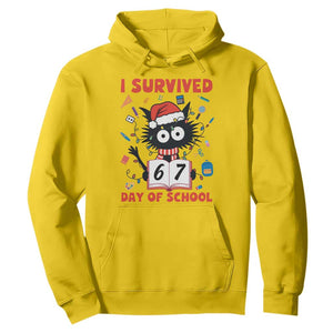 I Survived 67 Days Of School Cat Meme Hoodie Funny Christmas Six Seven Meme TS14 Daisy Print Your Wear