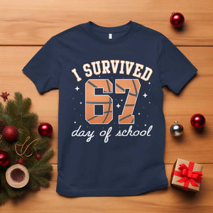 67 Six Seven Meme T Shirt I Survived Days Of School TS14 Navy Print Your Wear