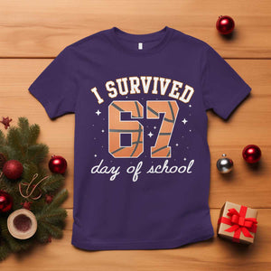 67 Six Seven Meme T Shirt I Survived Days Of School TS14 Purple Print Your Wear