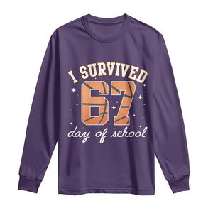 67 Six Seven Meme Long Sleeve Shirt I Survived Days Of School TS14 Purple Print Your Wear