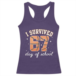 67 Six Seven Meme Racerback Tank Top I Survived Days Of School TS14 Purple Print Your Wear