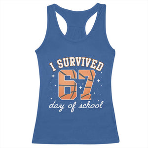 67 Six Seven Meme Racerback Tank Top I Survived Days Of School TS14 Royal Blue Print Your Wear