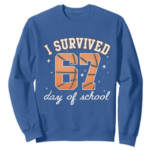 67 Six Seven Meme Sweatshirt I Survived Days Of School TS14 Royal Blue Print Your Wear