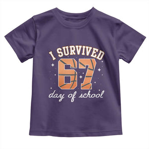 67 Six Seven Meme Toddler T Shirt I Survived Days Of School TS14 Purple Print Your Wear