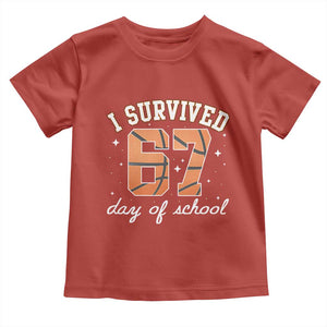 67 Six Seven Meme Toddler T Shirt I Survived Days Of School TS14 Red Print Your Wear