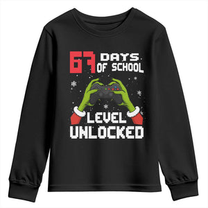 67 Six Seven Christmas Meme Youth Sweatshirt Funny Elf Hand Video Game Xmas TS14 Black Print Your Wear