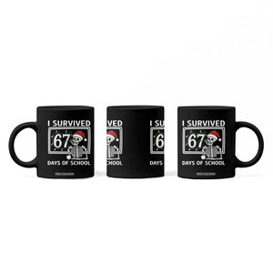 I Survived 67 Days Of School Skeleton Coffee Mug Funny Christmas Six Seven Meme - Print Your Wear