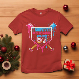 I Survived 67 Days Of School Baseball Ice Cream T Shirt Funny Christmas Six Seven Meme TS14 Red Print Your Wear