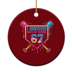 I Survived 67 Days Of School Baseball Ice Cream Ceramic Ornament Funny Christmas Six Seven Meme TS14 1pc Red Print Your Wear