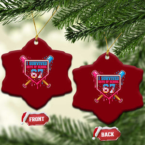 I Survived 67 Days Of School Baseball Ice Cream Ceramic Ornament Funny Christmas Six Seven Meme TS14 Print Your Wear