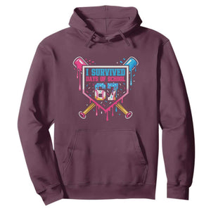 I Survived 67 Days Of School Baseball Ice Cream Hoodie Funny Christmas Six Seven Meme TS14 Maroon Print Your Wear