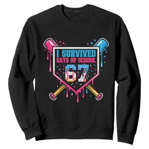 I Survived 67 Days Of School Baseball Ice Cream Sweatshirt Funny Christmas Six Seven Meme TS14 Black Print Your Wear