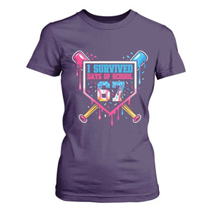 I Survived 67 Days Of School Baseball Ice Cream T Shirt For Women Funny Christmas Six Seven Meme TS14 Purple Print Your Wear