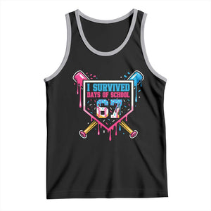 I Survived 67 Days Of School Baseball Ice Cream Tank Top Funny Christmas Six Seven Meme TS14 Black Athletic Heather Print Your Wear