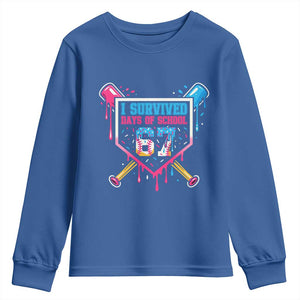 I Survived 67 Days Of School Baseball Ice Cream Youth Sweatshirt Funny Christmas Six Seven Meme TS14 Royal Blue Print Your Wear