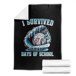I Survived 67 Days Of School Baseball Glove Ice Cream Throw Blanket Funny Christmas Six Seven Meme TS14 Black Print Your Wear