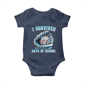 I Survived 67 Days Of School Baseball Glove Ice Cream Baby Onesie Funny Christmas Six Seven Meme TS14 Navy Print Your Wear