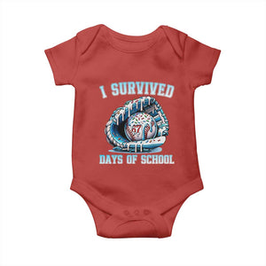 I Survived 67 Days Of School Baseball Glove Ice Cream Baby Onesie Funny Christmas Six Seven Meme TS14 Red Print Your Wear