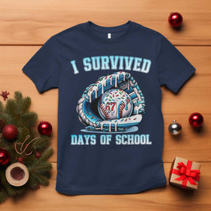 I Survived 67 Days Of School Baseball Glove Ice Cream T Shirt Funny Christmas Six Seven Meme TS14 Navy Print Your Wear