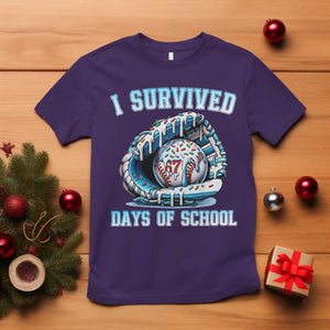 I Survived 67 Days Of School Baseball Glove Ice Cream T Shirt Funny Christmas Six Seven Meme TS14 Purple Print Your Wear