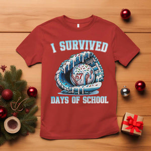 I Survived 67 Days Of School Baseball Glove Ice Cream T Shirt Funny Christmas Six Seven Meme TS14 Red Print Your Wear