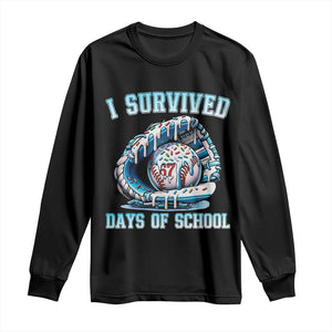 I Survived 67 Days Of School Baseball Glove Ice Cream Long Sleeve Shirt Funny Christmas Six Seven Meme TS14 Black Print Your Wear