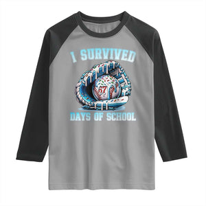 I Survived 67 Days Of School Baseball Glove Ice Cream Raglan Shirt Funny Christmas Six Seven Meme TS14 Sport Gray Black Print Your Wear