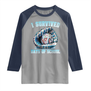 I Survived 67 Days Of School Baseball Glove Ice Cream Raglan Shirt Funny Christmas Six Seven Meme TS14 Sport Gray Navy Print Your Wear