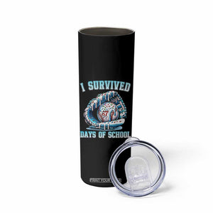 I Survived 67 Days Of School Baseball Glove Ice Cream Skinny Tumbler Funny Christmas Six Seven Meme - Print Your Wear