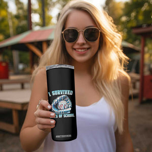 I Survived 67 Days Of School Baseball Glove Ice Cream Skinny Tumbler Funny Christmas Six Seven Meme TS14 Print Your Wear