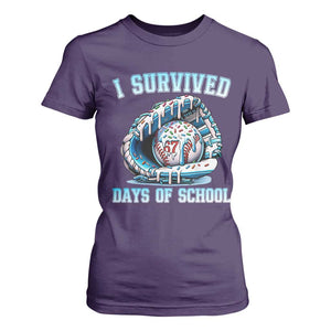I Survived 67 Days Of School Baseball Glove Ice Cream T Shirt For Women Funny Christmas Six Seven Meme TS14 Purple Print Your Wear