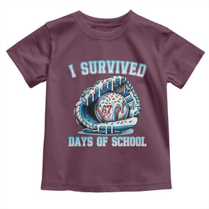 I Survived 67 Days Of School Baseball Glove Ice Cream Toddler T Shirt Funny Christmas Six Seven Meme TS14 Maroon Print Your Wear
