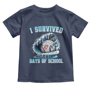 I Survived 67 Days Of School Baseball Glove Ice Cream Toddler T Shirt Funny Christmas Six Seven Meme TS14 Navy Print Your Wear
