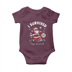 I Survived 67 Days Of School Baseball Santa Baby Onesie Funny Christmas Six Seven Meme TS14 Maroon Print Your Wear