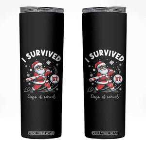 I Survived 67 Days Of School Baseball Santa Skinny Tumbler Funny Christmas Six Seven Meme TS14 Black Print Your Wear