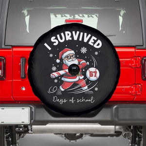 I Survived 67 Days Of School Baseball Santa Spare Tire Cover Funny Christmas Six Seven Meme TS14 Black Print Your Wear