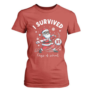 I Survived 67 Days Of School Baseball Santa T Shirt For Women Funny Christmas Six Seven Meme TS14 Red Print Your Wear
