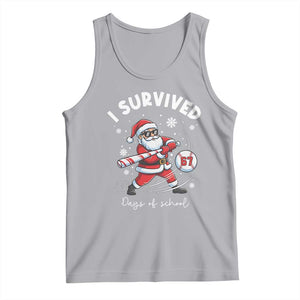 I Survived 67 Days Of School Baseball Santa Tank Top Funny Christmas Six Seven Meme TS14 Athletic Heather Print Your Wear