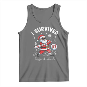 I Survived 67 Days Of School Baseball Santa Tank Top Funny Christmas Six Seven Meme TS14 Black Heather Print Your Wear