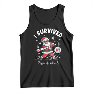 I Survived 67 Days Of School Baseball Santa Tank Top Funny Christmas Six Seven Meme TS14 Black Print Your Wear
