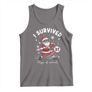I Survived 67 Days Of School Baseball Santa Tank Top Funny Christmas Six Seven Meme TS14 Deep Heather Print Your Wear
